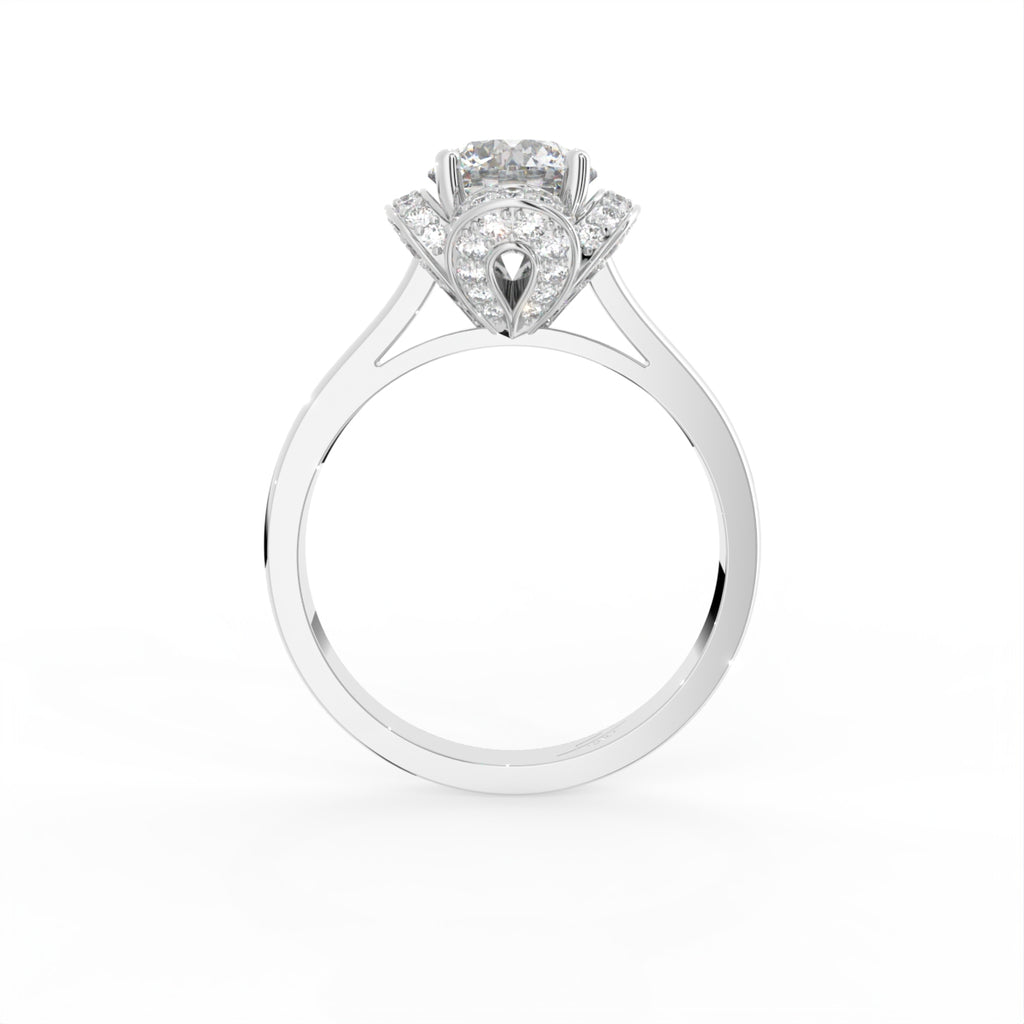 18K Halo Diamond Ring — FRONT
