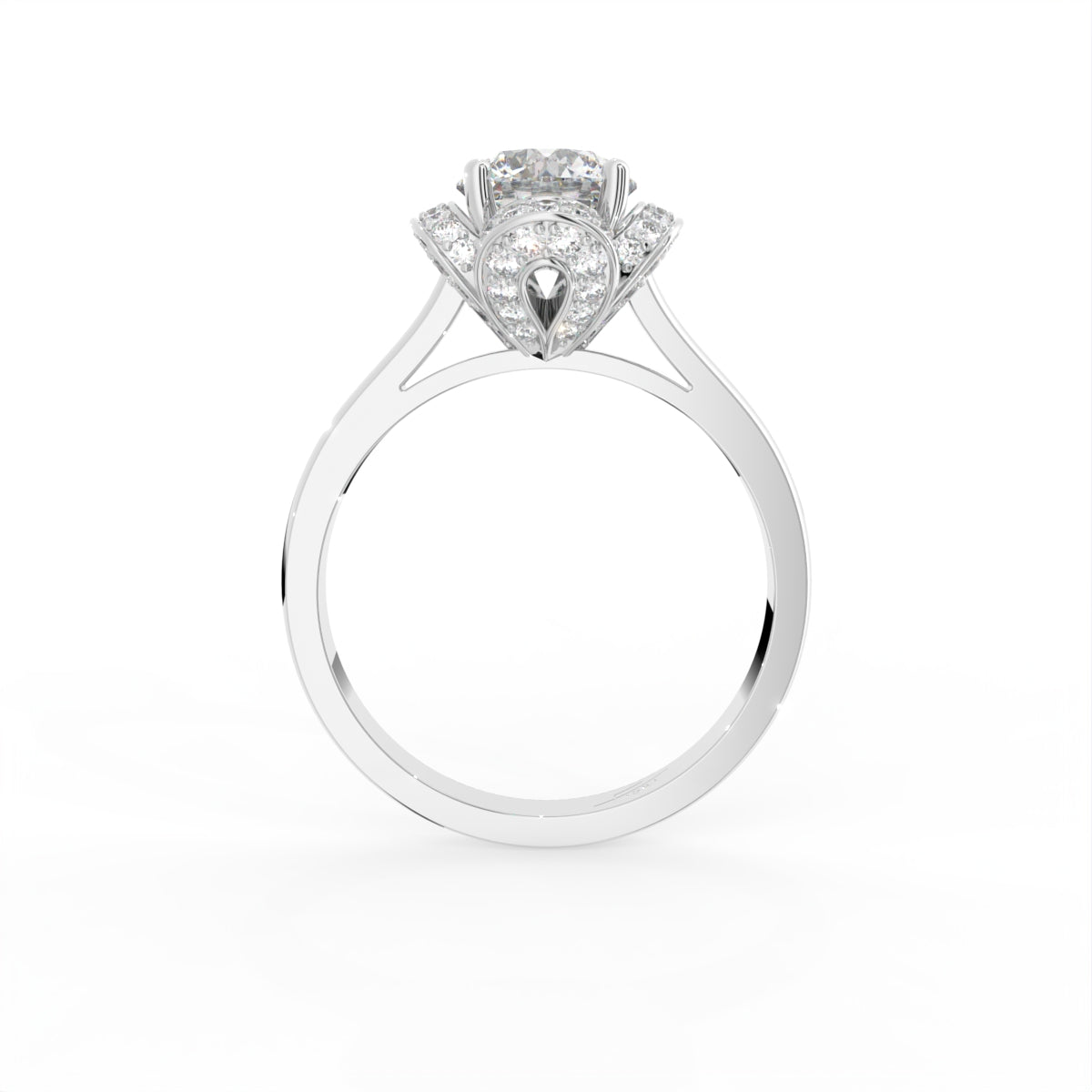 18K Halo Diamond Ring — FRONT