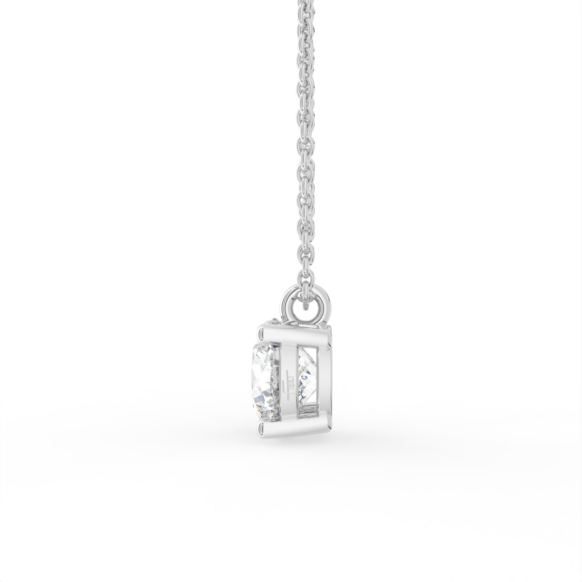 18K Solitaire Diamond Pendant — RIGHT