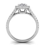 18K Halo Oval Diamond Ring — FRONT