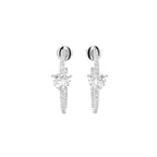 18K Heart Diamond Hoop Earrings — TOP