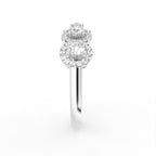 18K White Gold Halo Round Diamond Eternity Ring — SIDE