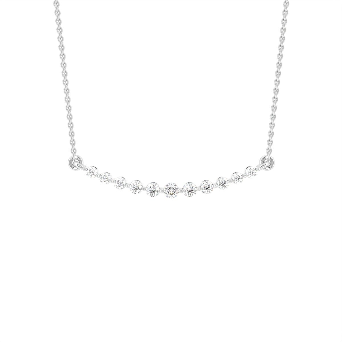 18K Geometric Round Diamond Pendant — FRONT