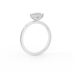 18K Solitaire Emerald Cut Diamond Engagement Ring — 3D VIEW