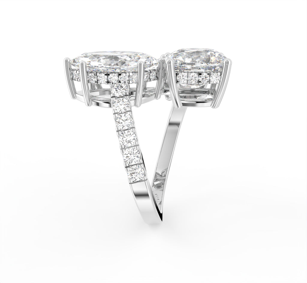 18K Cluster Diamond Ring — SIDE