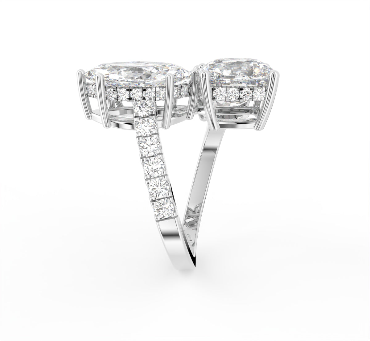 18K Cluster Diamond Ring — SIDE
