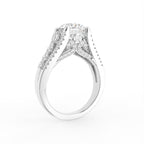 18K Shoulder Set Diamond Ring — 3D VIEW