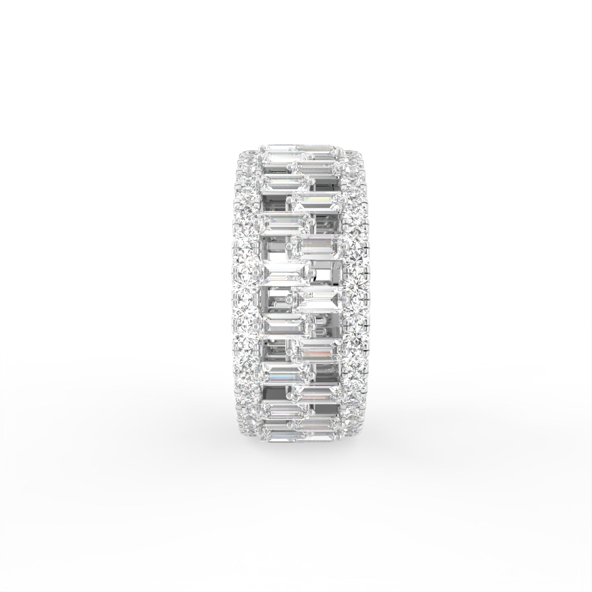 18K Bespoke Pave Diamond Ring — SIDE