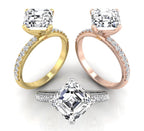 18K Asscher Diamond Ring — 3 COLOR