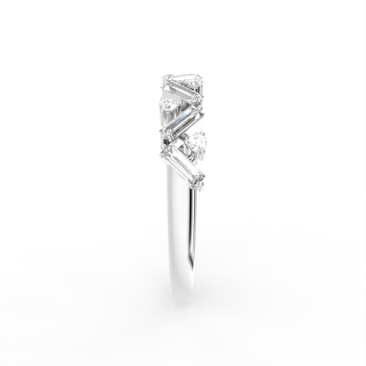 18K White Gold Baguette Diamond Eternity Ring — SIDE