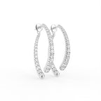 18K Pave Bespoke Diamond Hoop Earrings — 3D VIEW