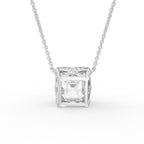 18K Asscher Cut Diamond Pendant — BACK