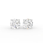 18K Round Solitaire Diamond Earrings — TOP