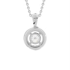 18K Halo Round Diamond Pendant — BACK