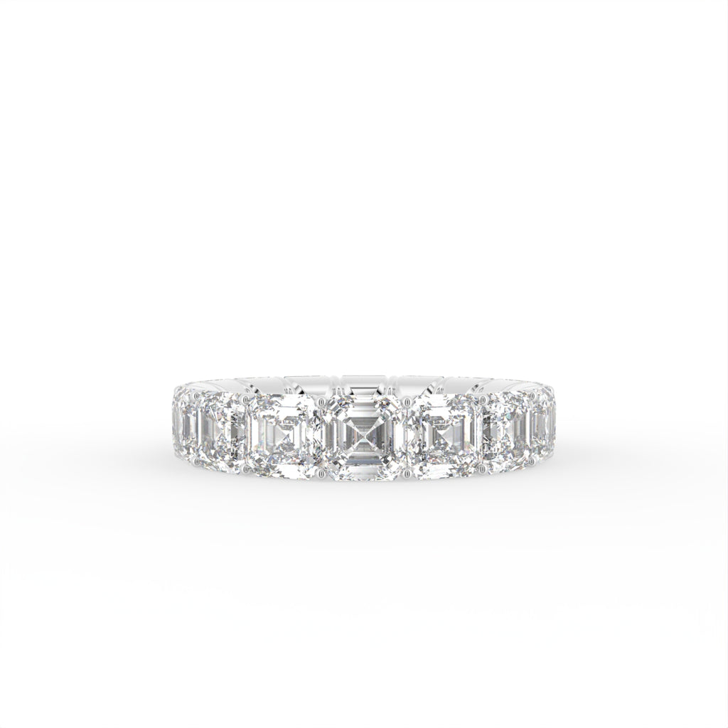 vimg:FJ4097|vimg:FJ4067|18K White Gold Asscher Eternity Diamond Ring — TOP