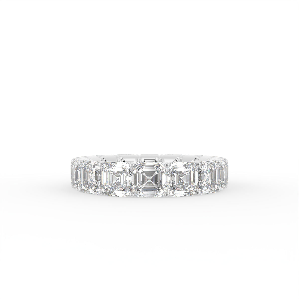 vimg:FJ4097|vimg:FJ4067|18K White Gold Asscher Eternity Diamond Ring — TOP