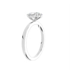 14K Rose Gold Solitaire Oval Diamond Ring — 3D VIEW