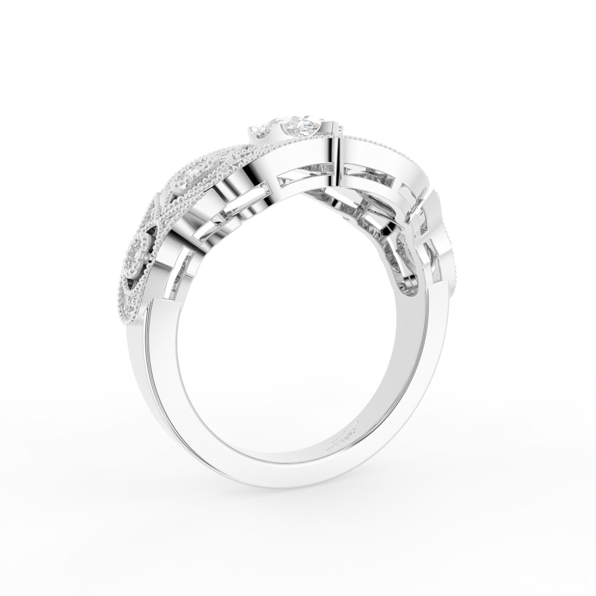 18K Bespoke Diamond Ring — 3D VIEW