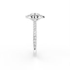 18K Halo Solitaire Round Diamond Engagement Ring — SIDE
