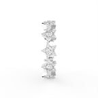 14K White Gold Star Round Diamond Ring — SIDE