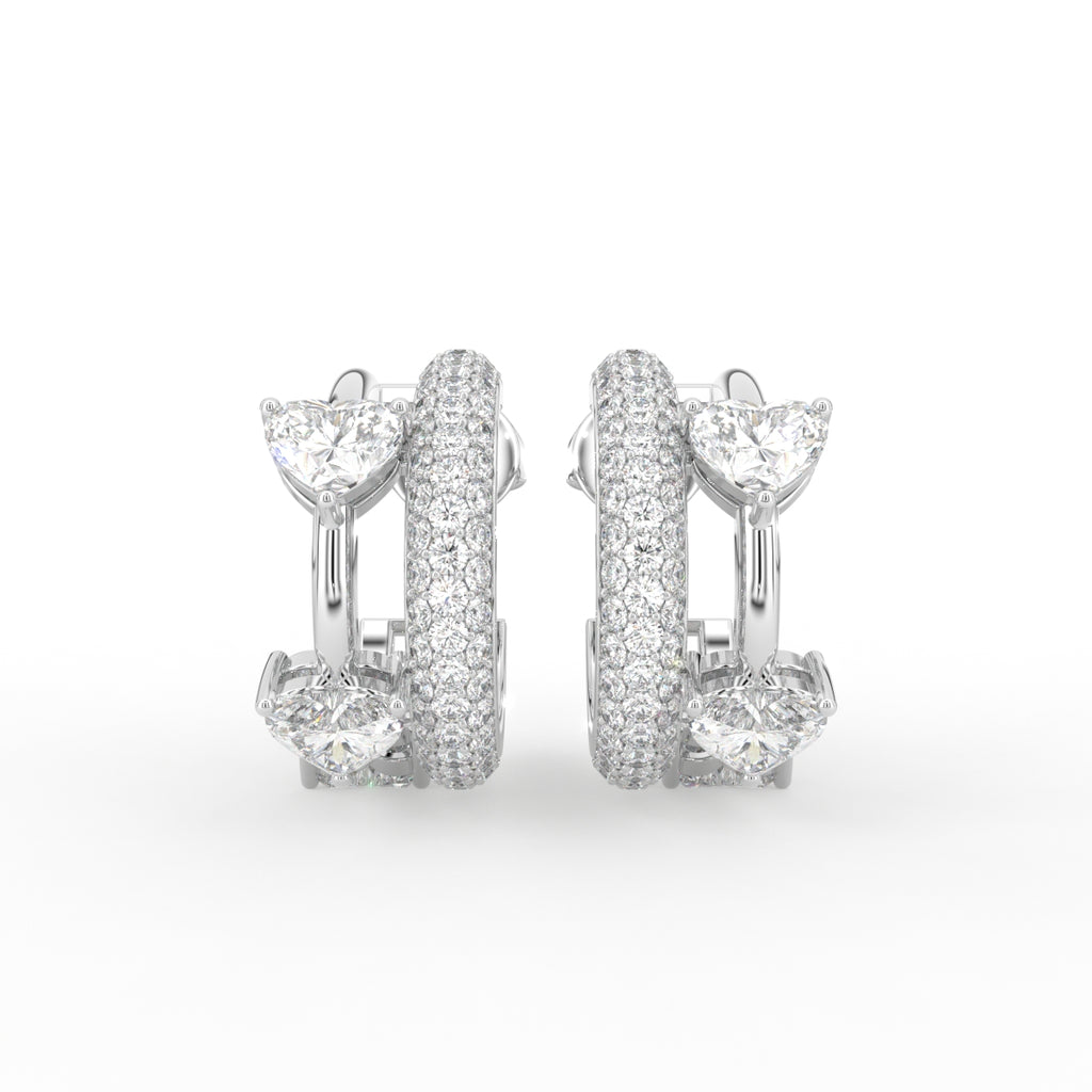 14K Yellow Gold Half Hoop Diamond Earrings — TOP