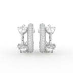 14K Yellow Gold Half Hoop Diamond Earrings — TOP