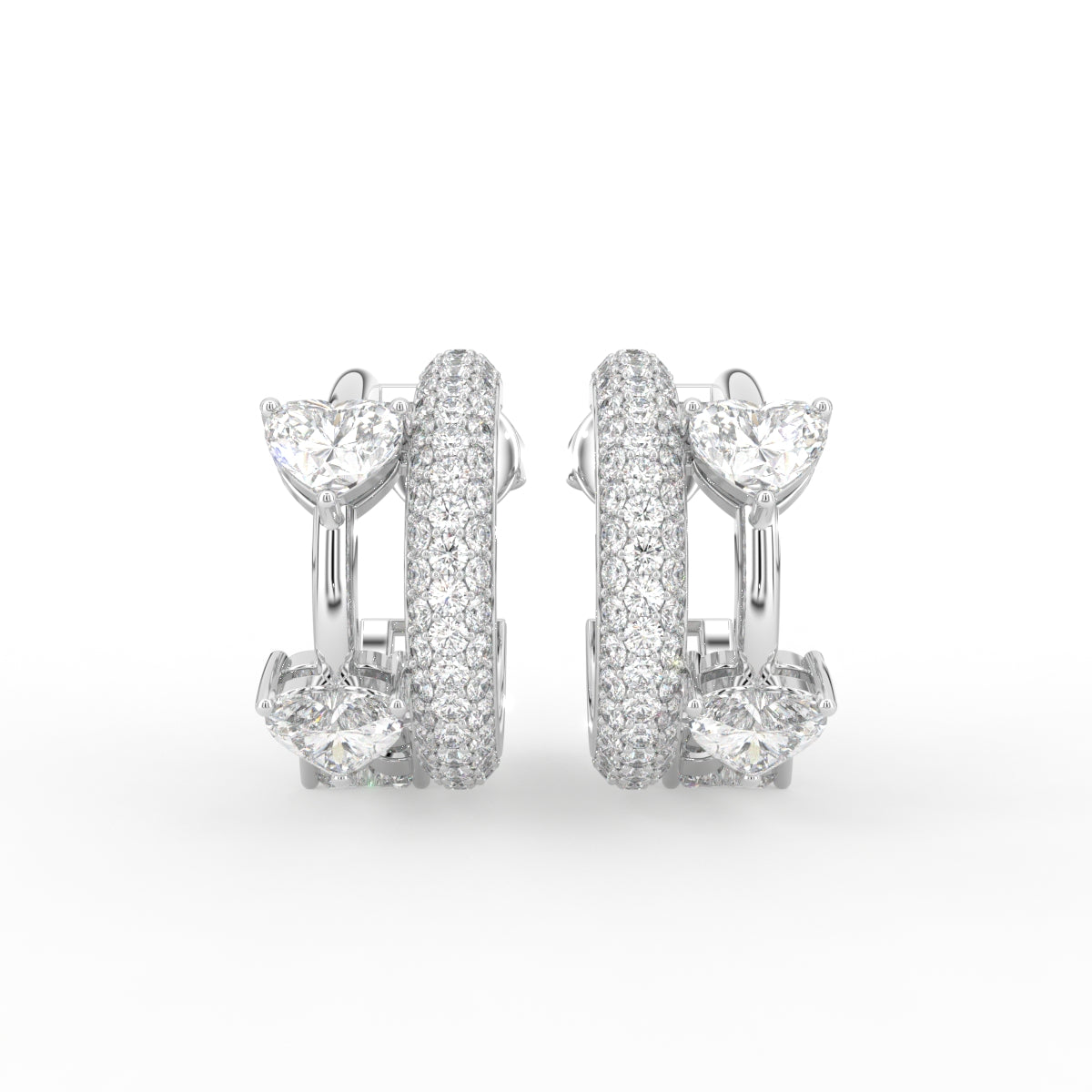14K Yellow Gold Half Hoop Diamond Earrings — TOP