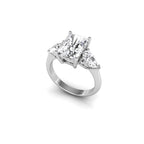 18K Trilogy Radiant Diamond Engagement Ring — 3D VIEW