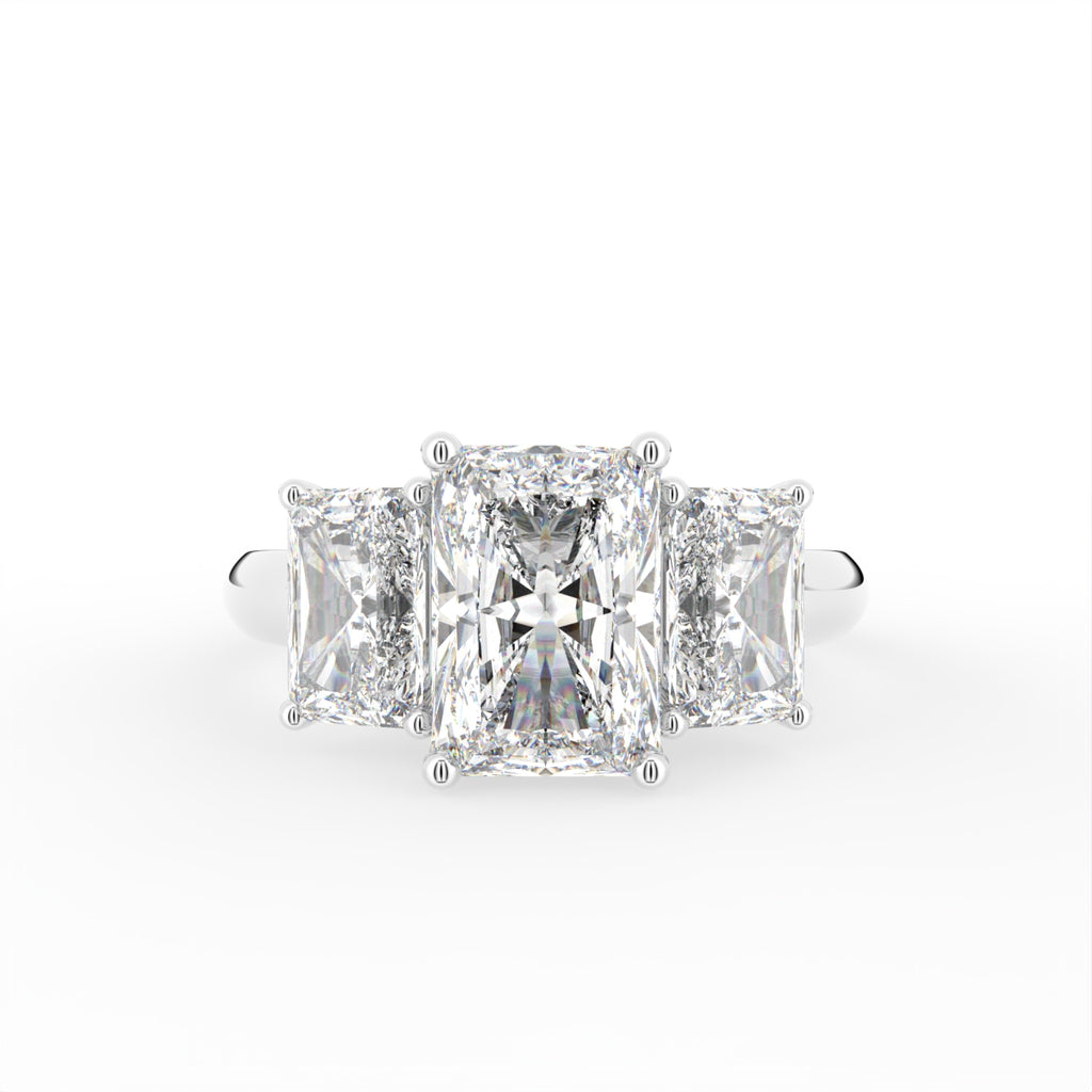 18K Trilogy Diamond Engagement Ring — TOP
