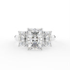 18K Trilogy Diamond Engagement Ring — TOP