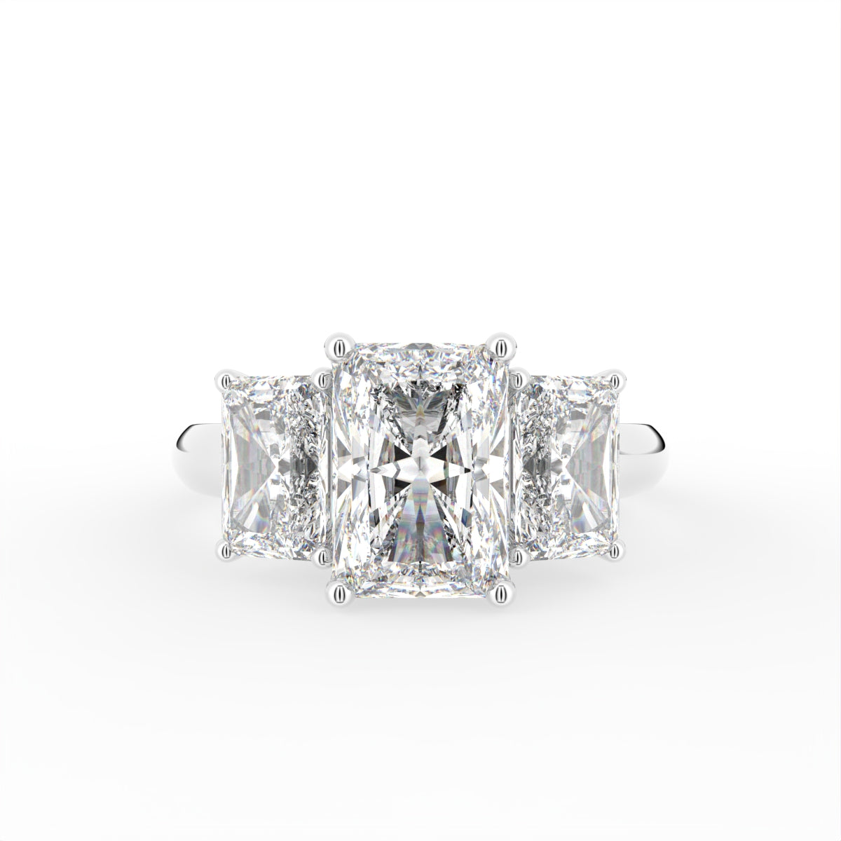 18K Trilogy Diamond Engagement Ring — TOP