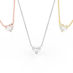 18K Solitaire Diamond Pendant — 3 COLOR