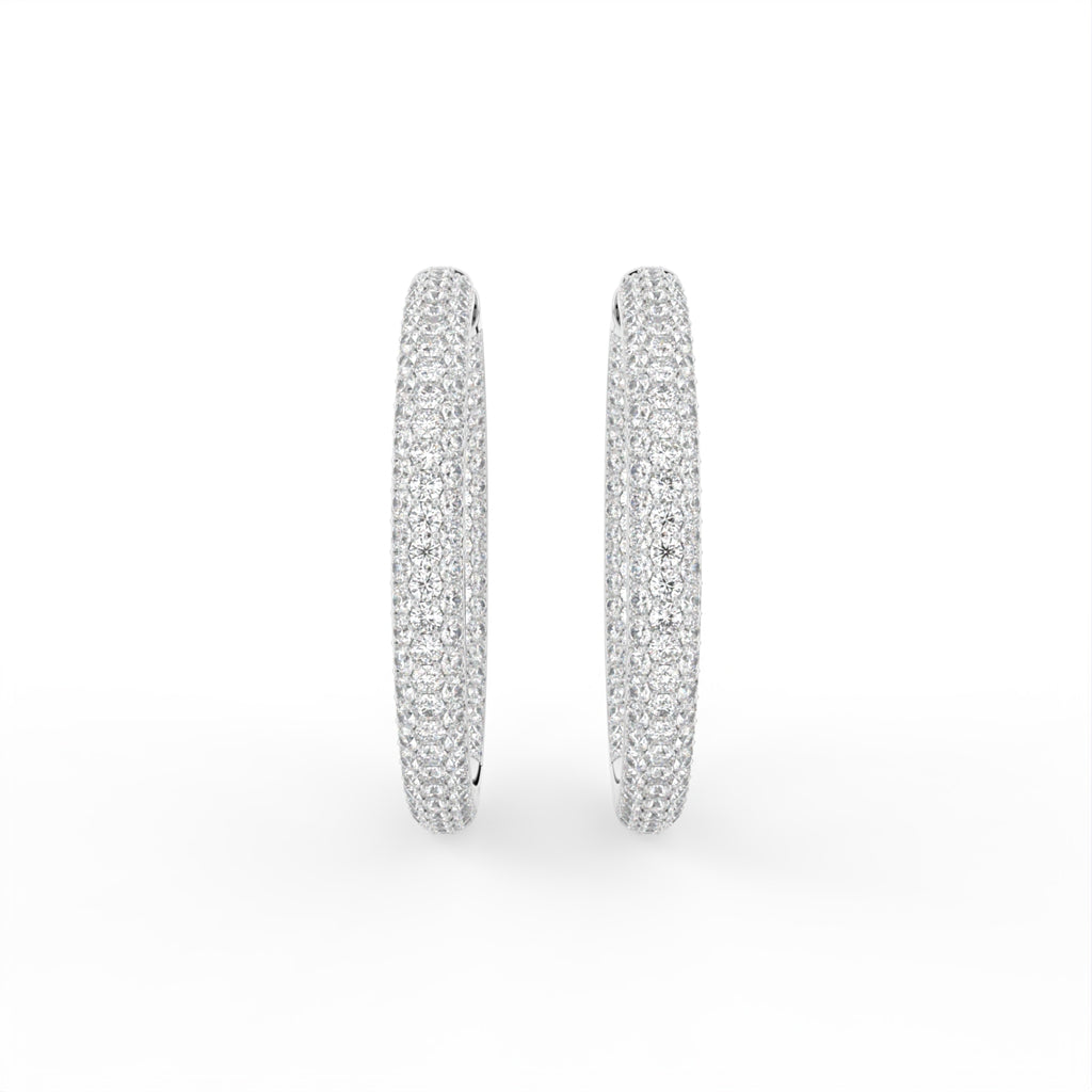 18K Diamond Hoop Earrings — TOP