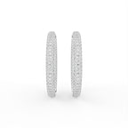 18K Diamond Hoop Earrings — TOP