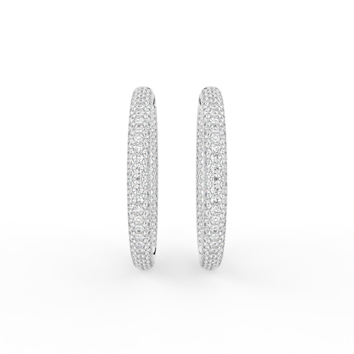 18K Diamond Hoop Earrings — TOP
