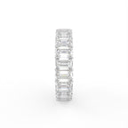 14K White Gold Eternity Emerald Diamond Ring — SIDE