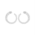 18K Baguette Diamond Moon Earrings — BACK