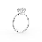 18K Solitaire Oval Diamond Engagement Ring — 3D VIEW