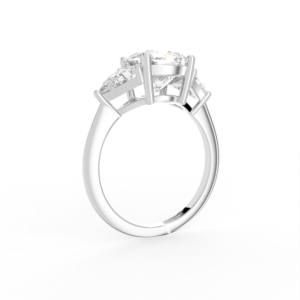 vimg:Z00309|18K Trilogy Cushion Diamond Ring — 3D VIEW