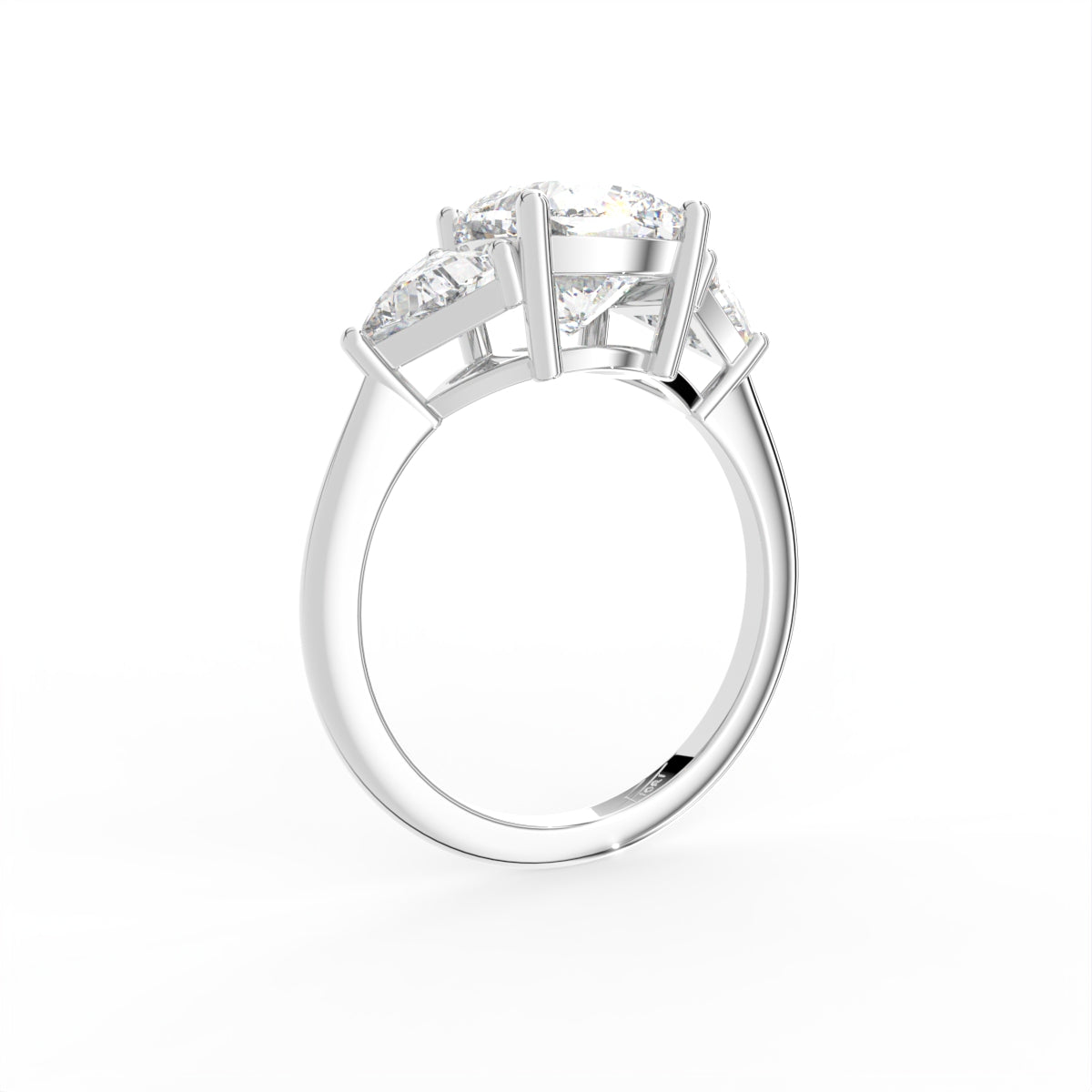 vimg:Z00309|18K Trilogy Cushion Diamond Ring — 3D VIEW