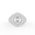 18K Oval Halo Diamond Engagement Ring — TOP