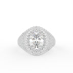 18K Oval Halo Diamond Engagement Ring — TOP