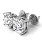 18K Solitaire Round Diamond Earrings — 3D VIEW