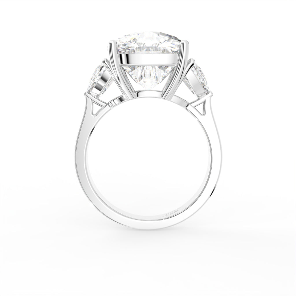 18K White Gold Cushion Solitaire Diamond Ring — FRONT