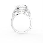 18K White Gold Cushion Solitaire Diamond Ring — FRONT