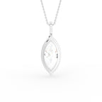18K Solitaire Marquise Diamond Pendant — BACK