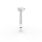 18K Solitaire Triangle Diamond Ring — SIDE