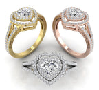 18K Halo Diamond Engagement Ring — 3 COLOR