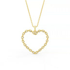18K Heart Round Diamond Pendant — CHAIN