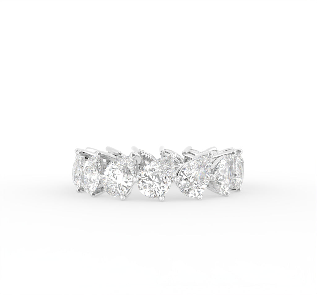 18K Pear Eternity Diamond Ring — TOP